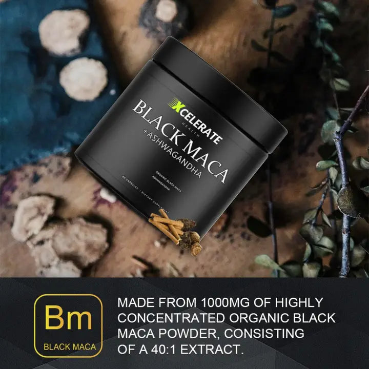 Powerboost Black Maca, Ashwagandha Supplement For Focus