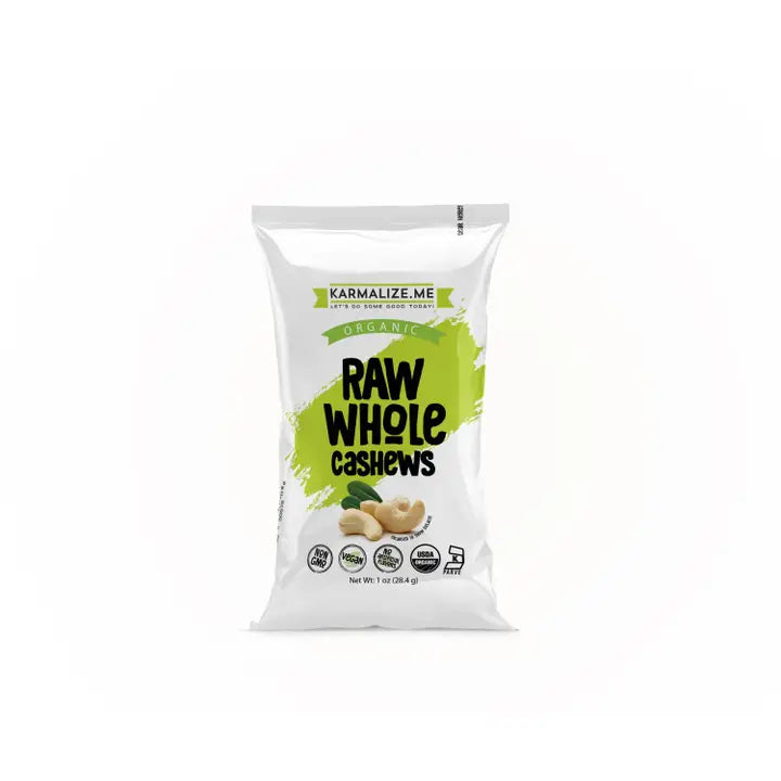 Organic Roasted Raw Cashews - 1 oz