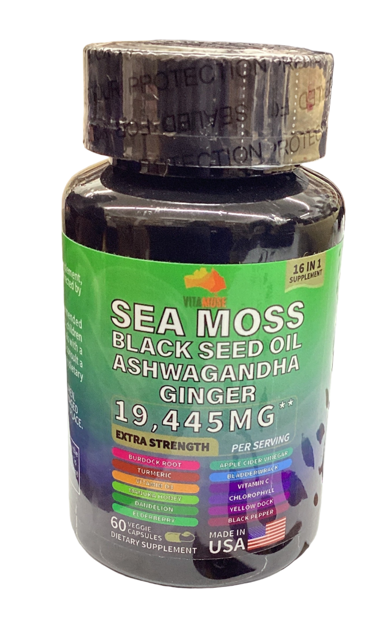 Seamoss Black Seed Oil+Ashwaganda+ Ginger