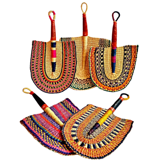 African Elephant Grass Woven Fan