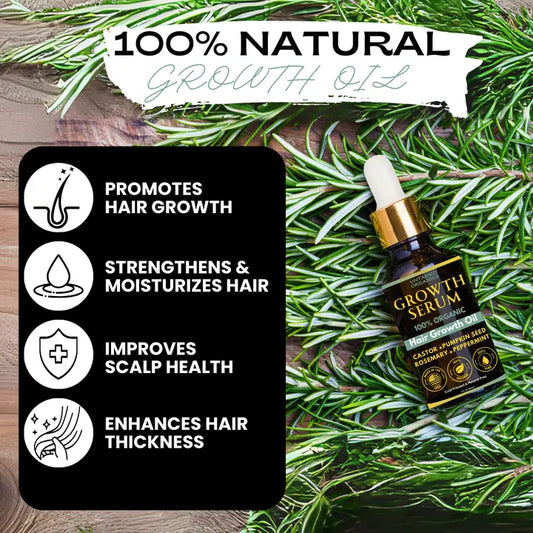 Organic Hair Growth Oil | 2 Fl. oz. Glass Dropper