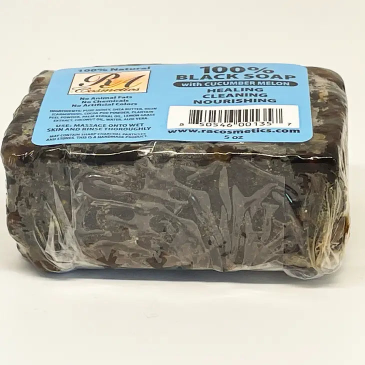 African Black Soap Bar Cucumber Melon 5 oz