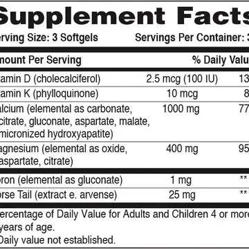 Calcium 1000mg and Magnesium 400mg with 100iu D3 & K 90 Soft