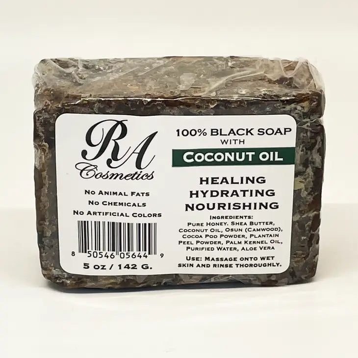 African Black Soap Bar Coconut Oil 5 oz