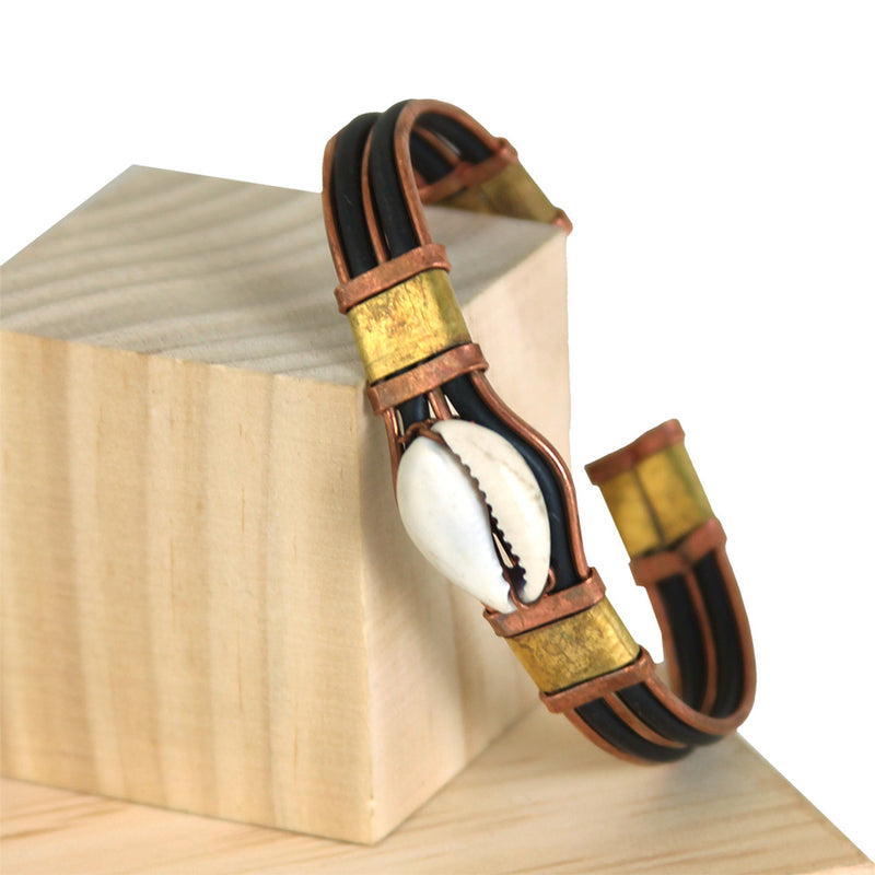 Wire Cowrie Shell Bracelet