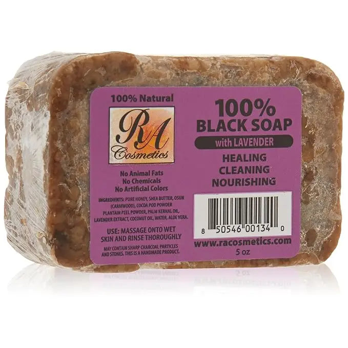 African Black Soap Bar Lavender 5 oz