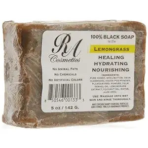 African Black Soap Bar Lemongrass 5 oz