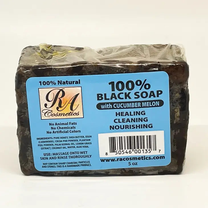African Black Soap Bar Cucumber Melon 5 oz